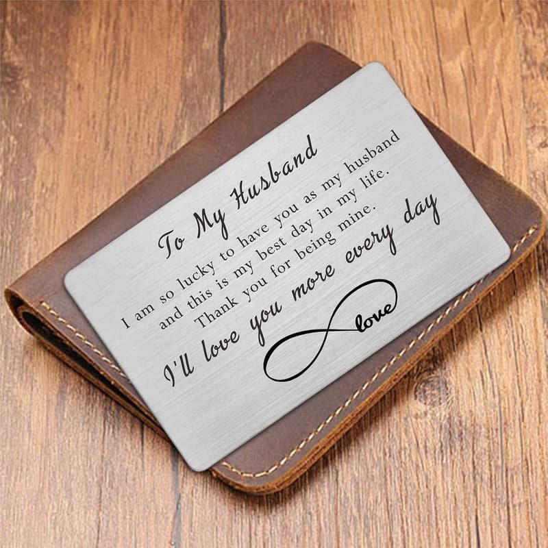 Engraved Wallet Card for Groom - Wedding Day Gift from Bride