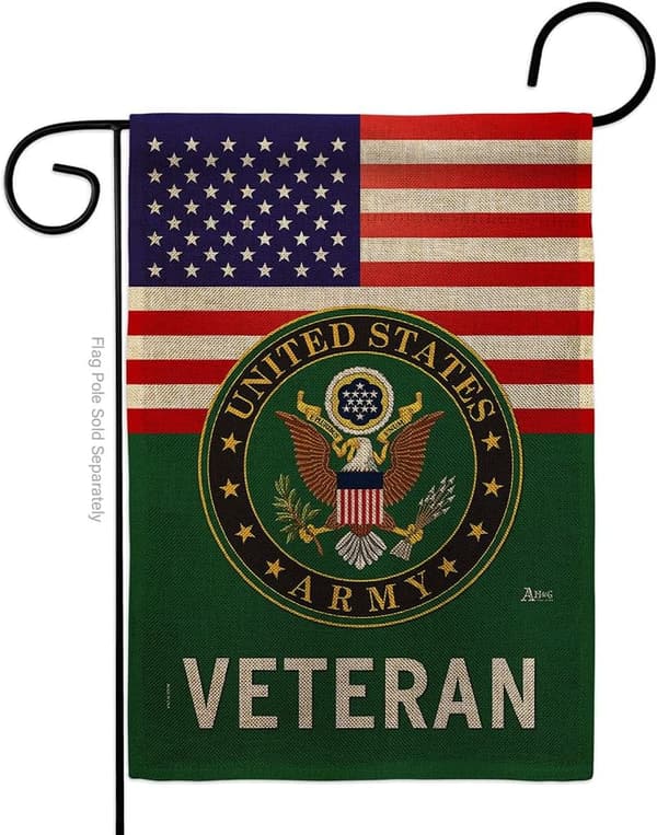 US Army Veteran Burlap Garden Flag for Memorial Remembrance