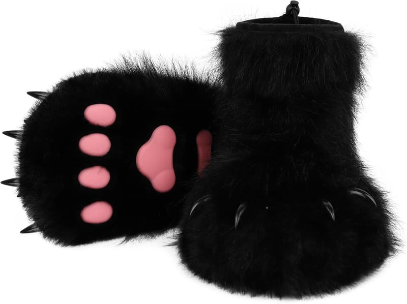 Fuzzy Animal Slippers – Bear, Cat, Dog, Fox, Wolf Designs
