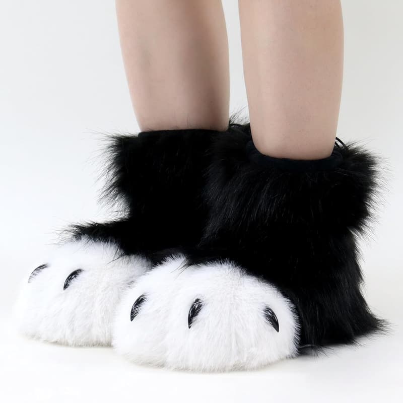 Fuzzy Animal Slippers – Bear, Cat, Dog, Fox, Wolf Designs