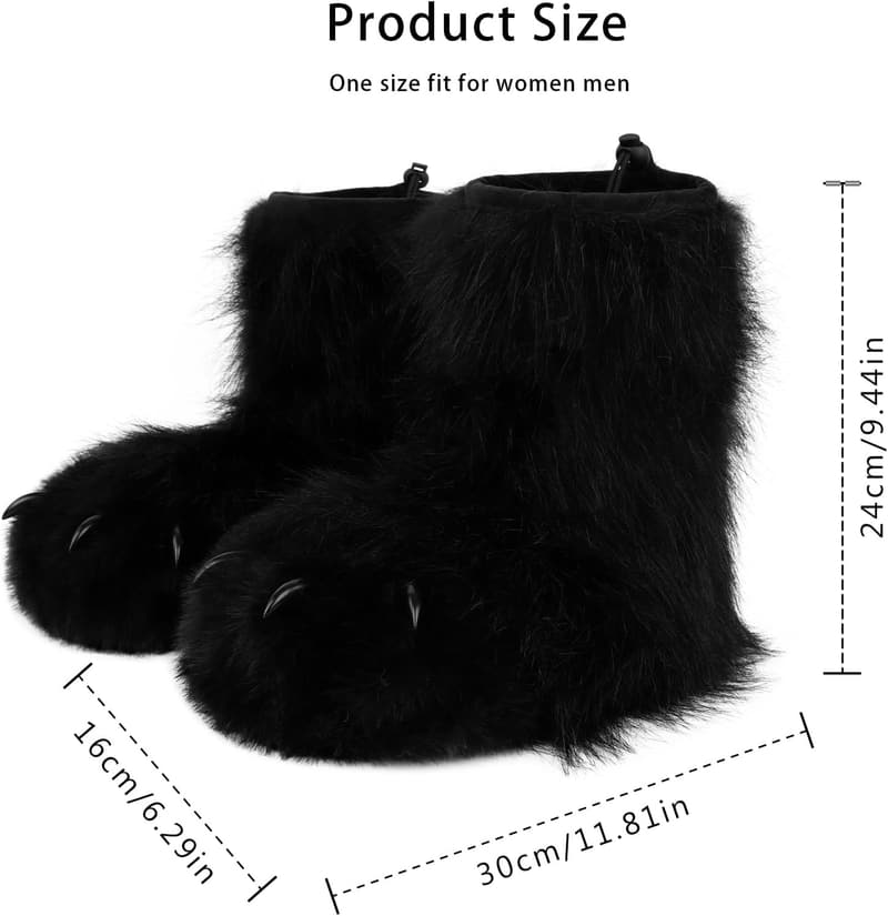 Fuzzy Animal Slippers – Bear, Cat, Dog, Fox, Wolf Designs