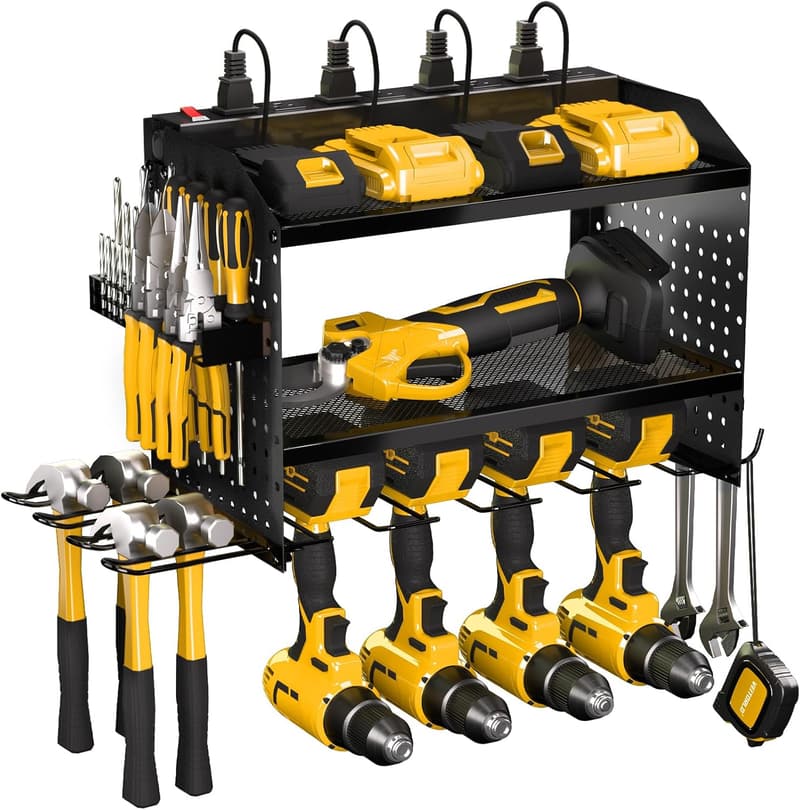 Fathers Day Power Tool Organizer with Charging Station