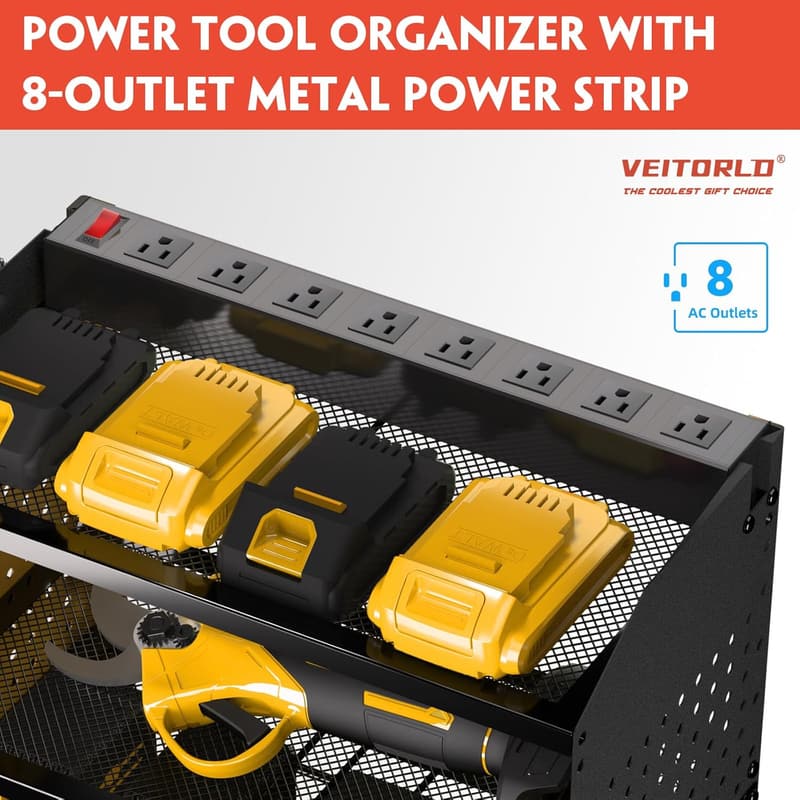 Fathers Day Power Tool Organizer with Charging Station
