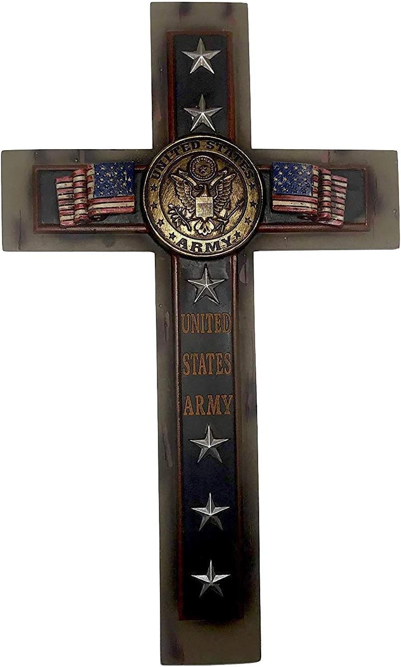 United States Army Wall Cross with Flag - 12