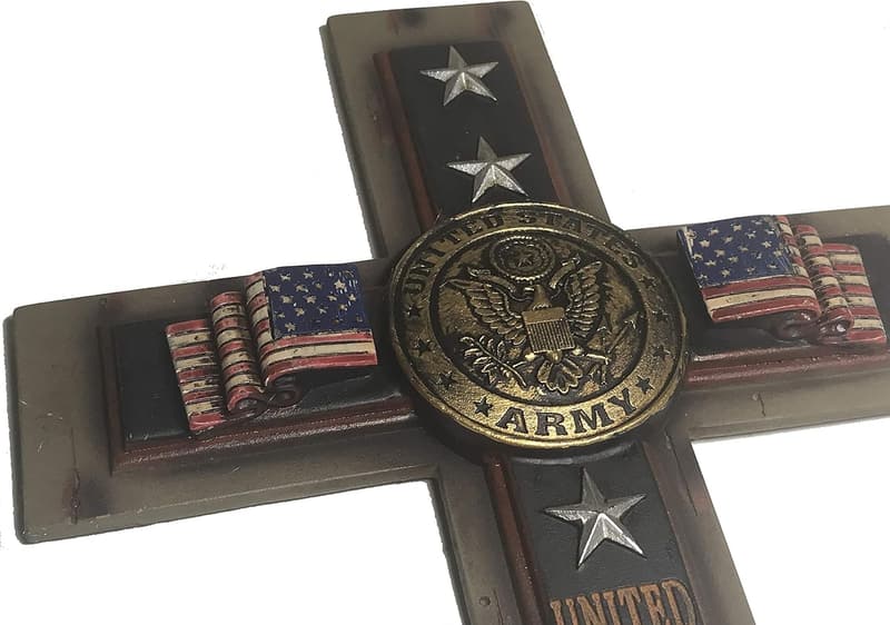 United States Army Wall Cross with Flag - 12