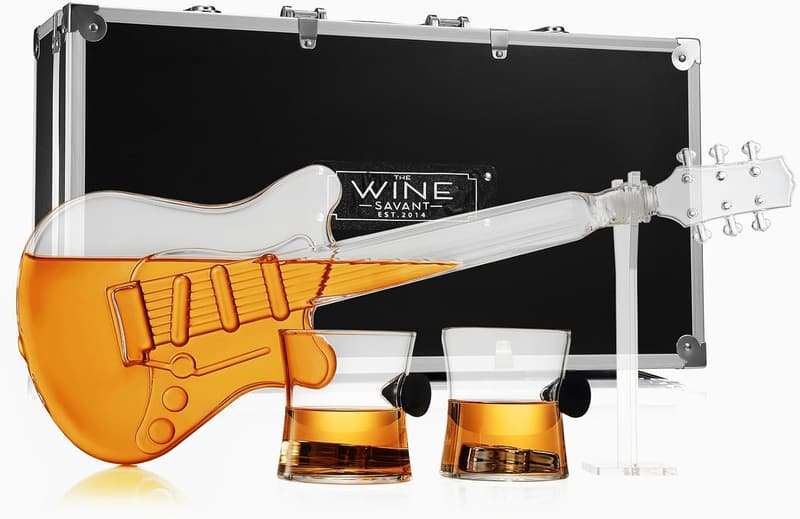 Electric Guitar Decanter Set with Glasses for Music Lovers