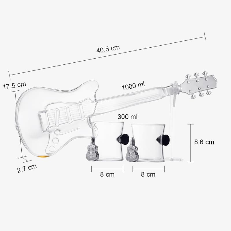 Electric Guitar Decanter Set with Glasses for Music Lovers