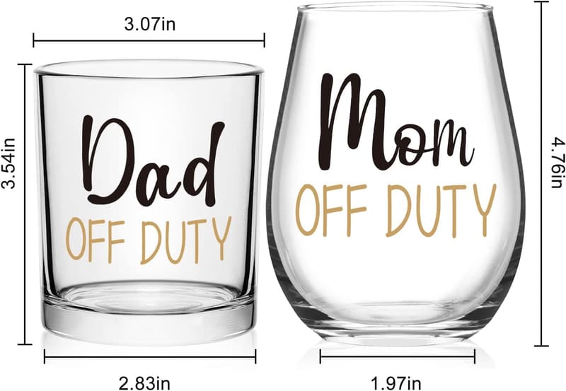 Father's Day Gift Set: Off Duty Whiskey & Stemless Wine Glasses