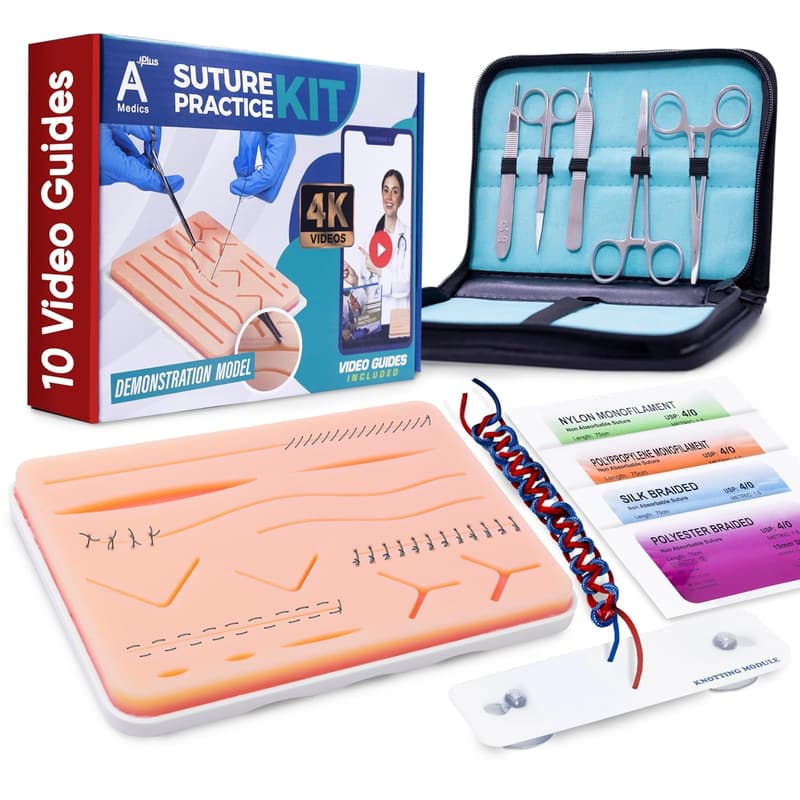 Medical Student Suture Practice Kit with Video Course & Manual