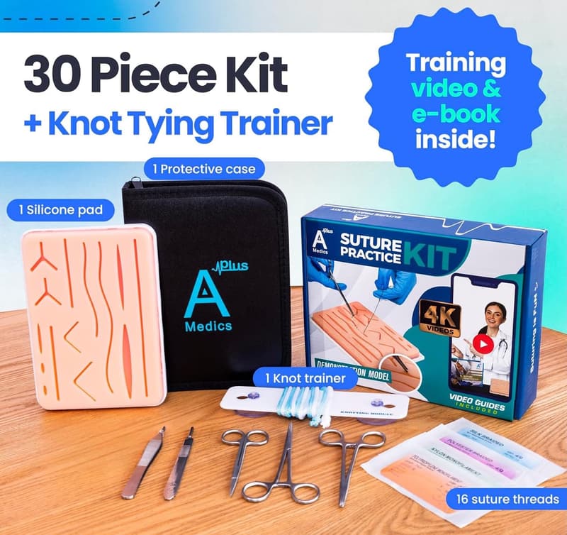 Medical Student Suture Practice Kit with Video Course & Manual