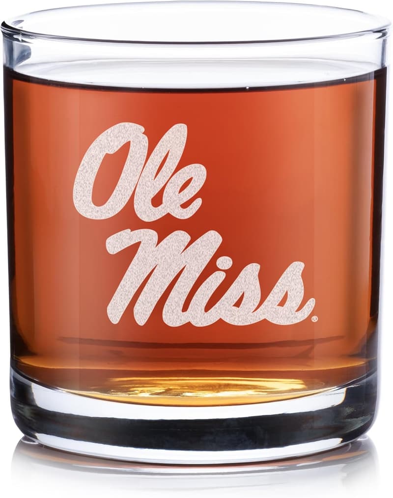 Ole Miss Whiskey Glass - Officially Licensed Graduation Gift for Men