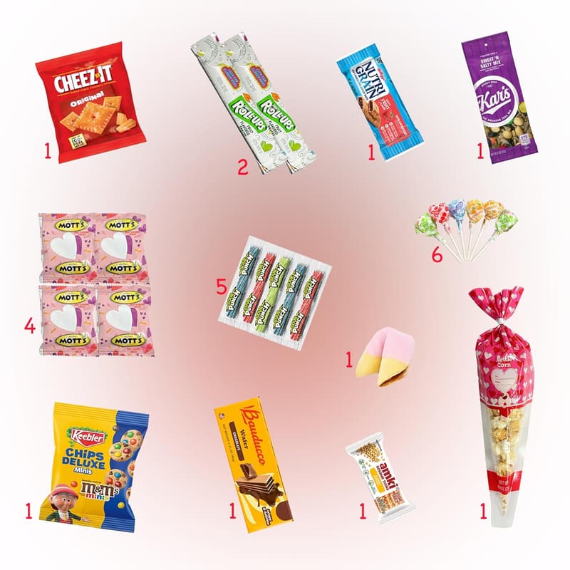 Valentine’s Snack Box Care Package – 45 Count Snacks for All