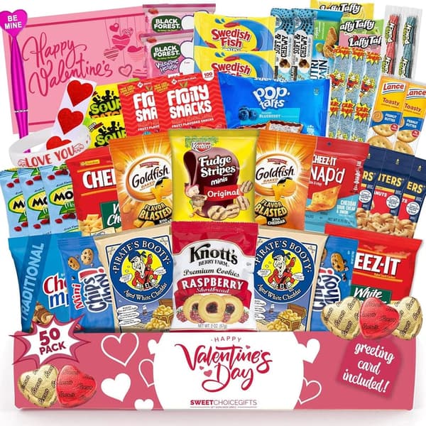 Valentine's Day Snack & Chocolate Gift Box Assortment
