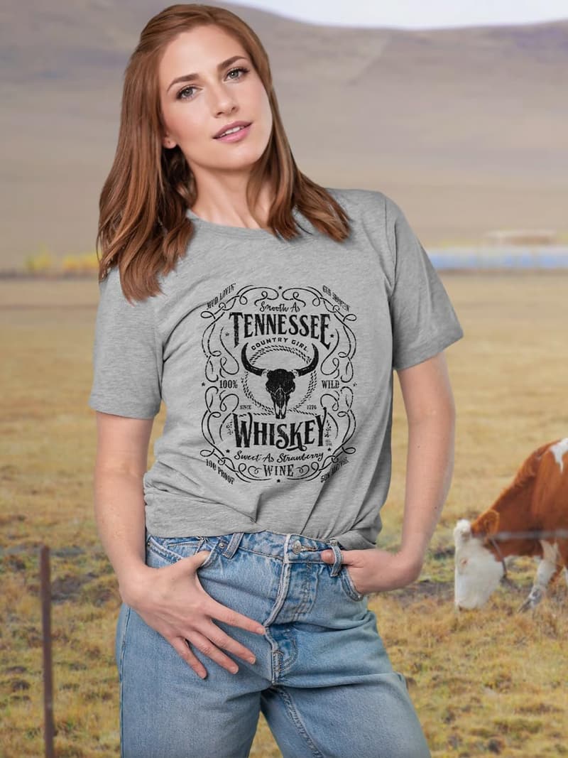 Vintage Country Music Concert Tee for Women - Casual Graphic Shirt