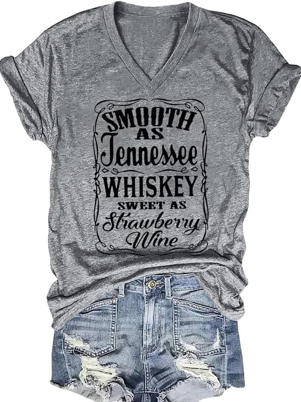 Summer Beach V-Neck T-Shirt for Women - Coconut Tree Print