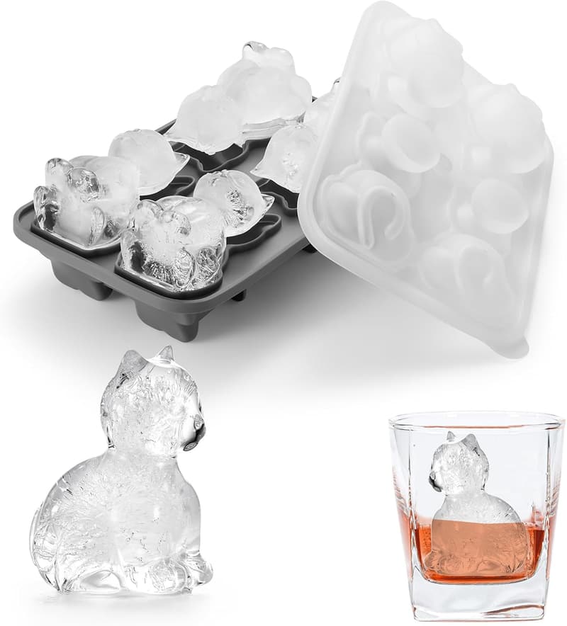 Cat Lover 3D Ice Cube Mold - Large Craft Trays for Cocktails