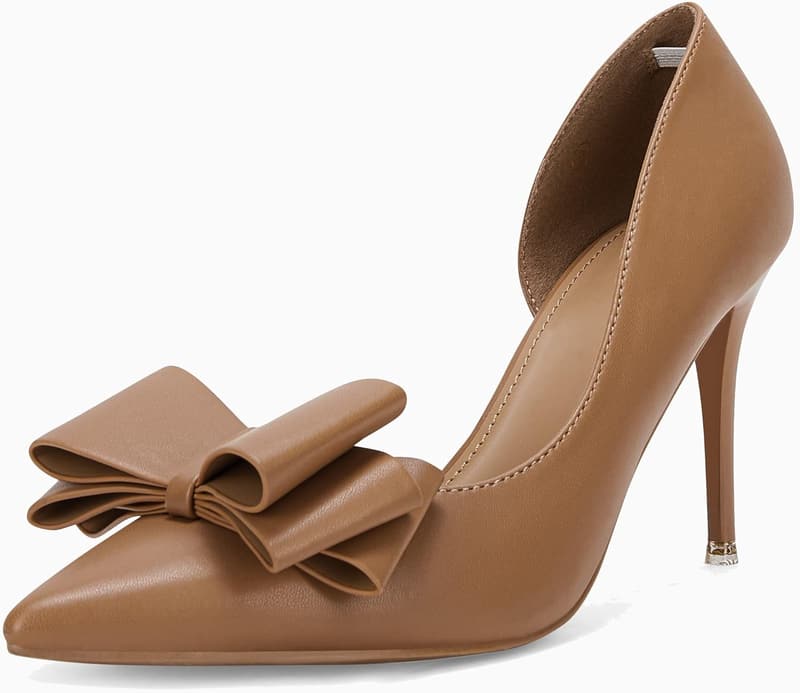 Women's Closed Toe Stiletto Wedding Pumps with Bow