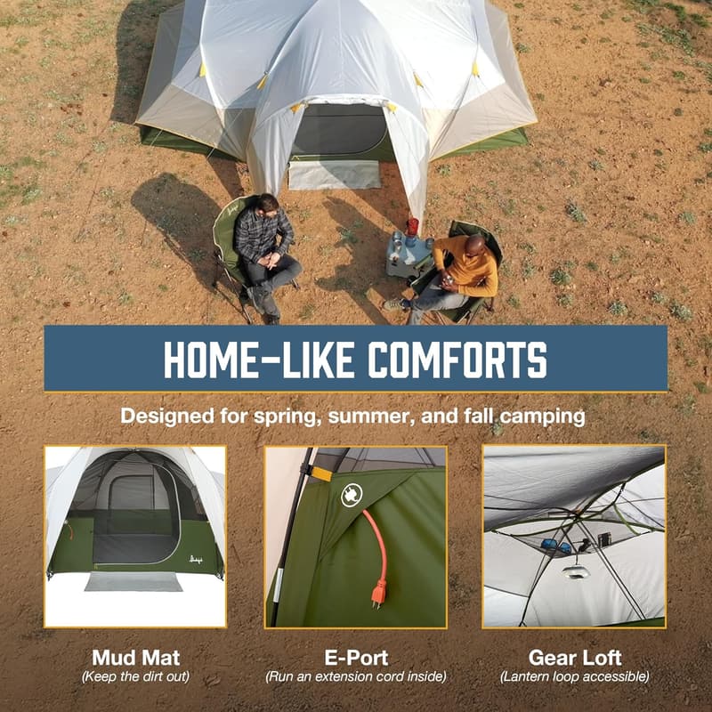 Aspen Grove 8-Person Family Camping Tent with Room Divider