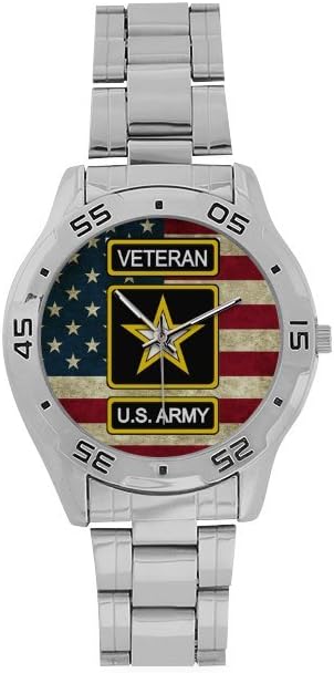 Custom US Army Veteran Stainless Steel Men's Watch