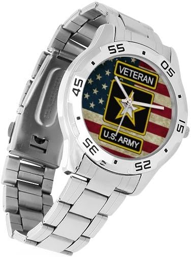 Custom US Army Veteran Stainless Steel Men's Watch