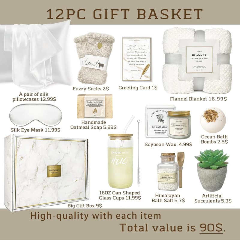 Get Well Soon Care Package for Women - 12PC Gift Set