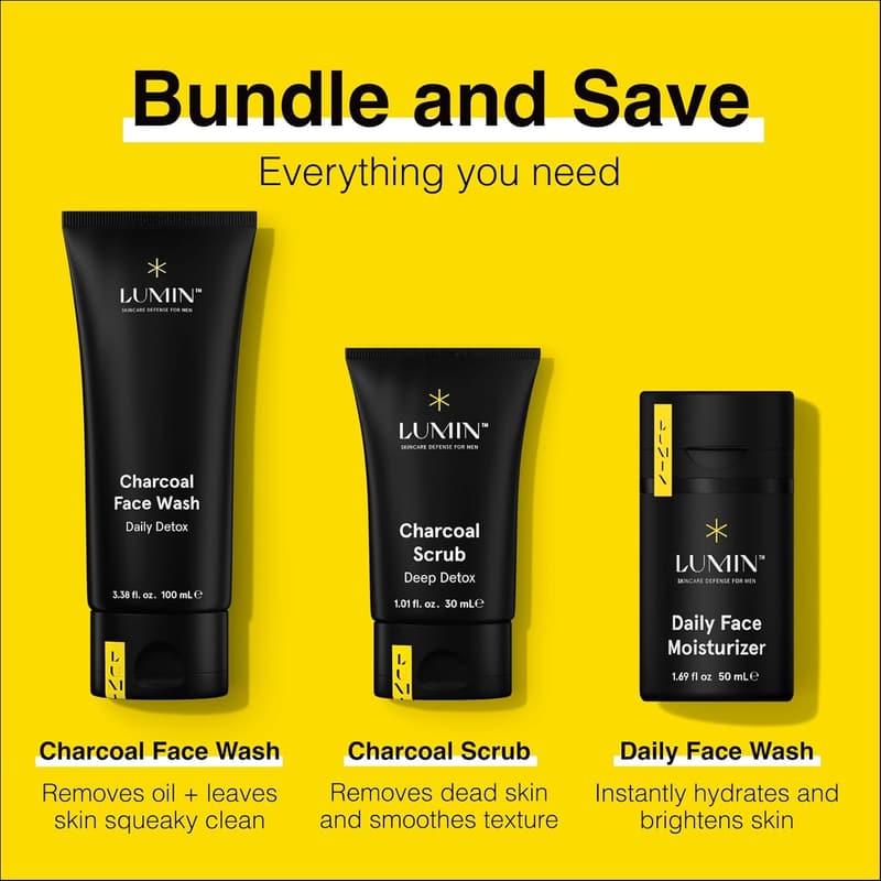 Men's Skincare Kit: Charcoal Daily Detox & Moisturizer