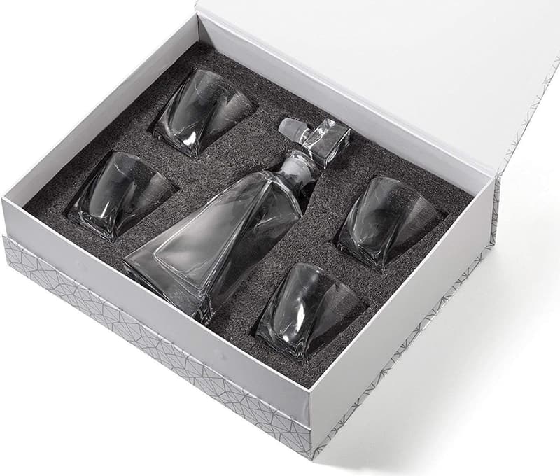 Luxury Crystal Whiskey Decanter Set with 4 Glasses