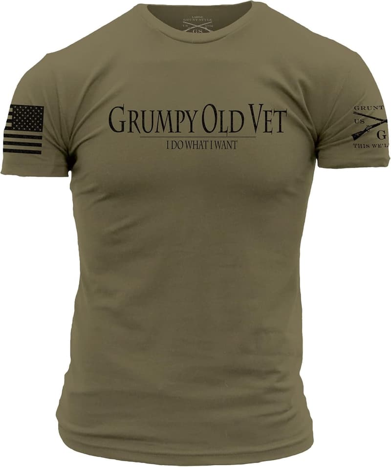 Grumpy Old Vet Men's T-Shirt by Grunt Style