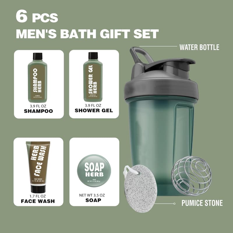 Father's Day Bath and Body Gift Basket for Men - 6 pcs Set