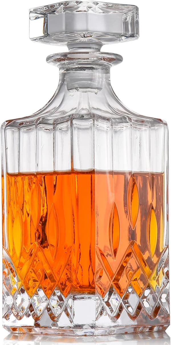 Vintage Whiskey Decanter with Glass Stopper - Gift for Men