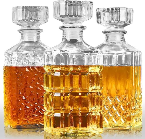 Men's Whiskey Decanter Set - 31oz Glass Liquor Gifts