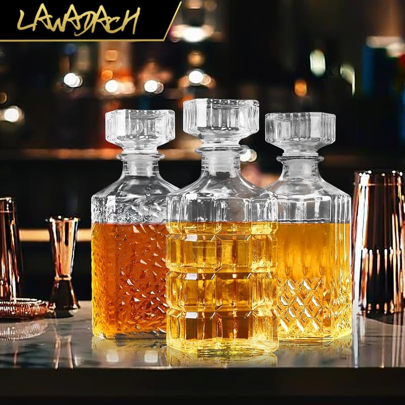 Men's Whiskey Decanter Set - 31oz Glass Liquor Gifts
