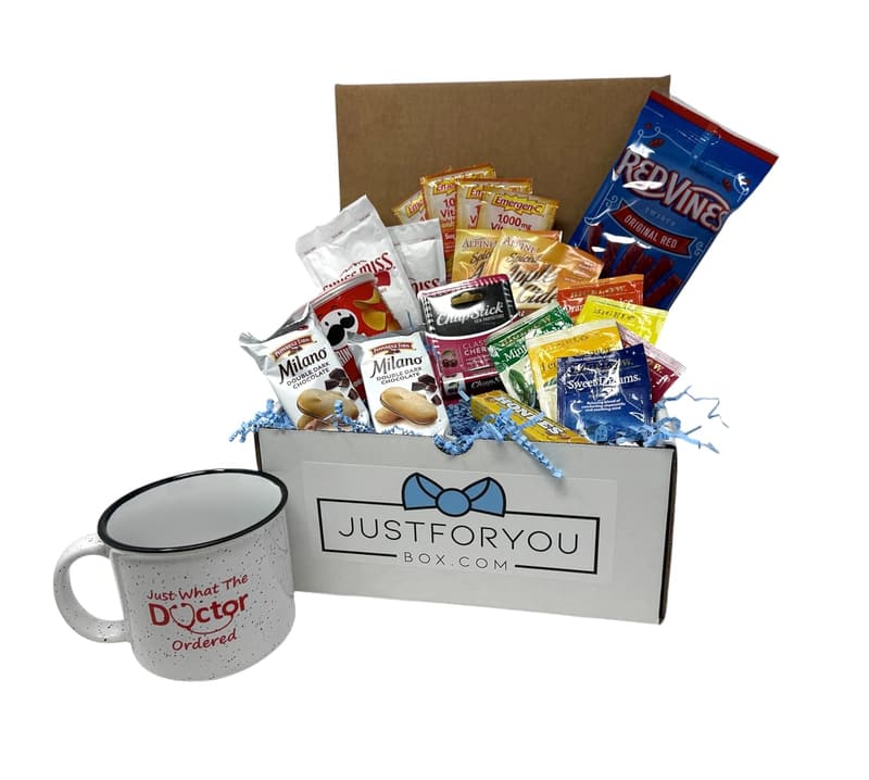 Get Well Soon Gift Box with Mug, Tea, and Assorted Snacks
