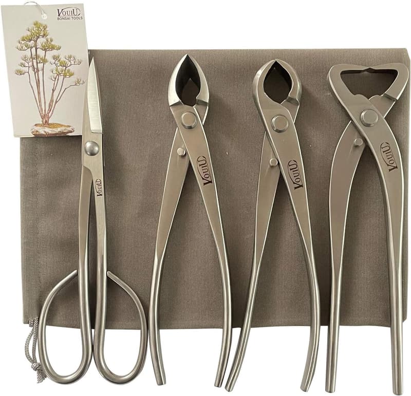 Bonsai Tool Set with Concave Cutter, Knob Cutter, Scissors