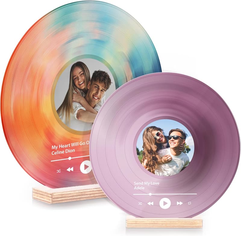 Customized Vinyl Record Plaque for Couples' Anniversary Decor