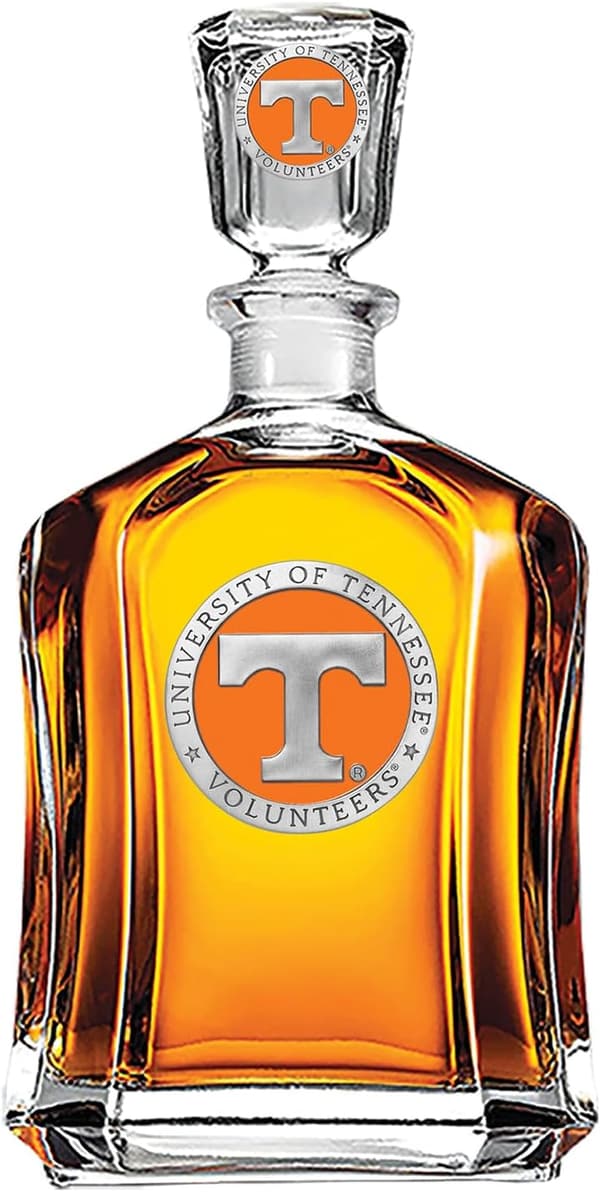 Tennessee Whiskey Decanter | 24 oz Pewter-Glass with Airtight Stopper