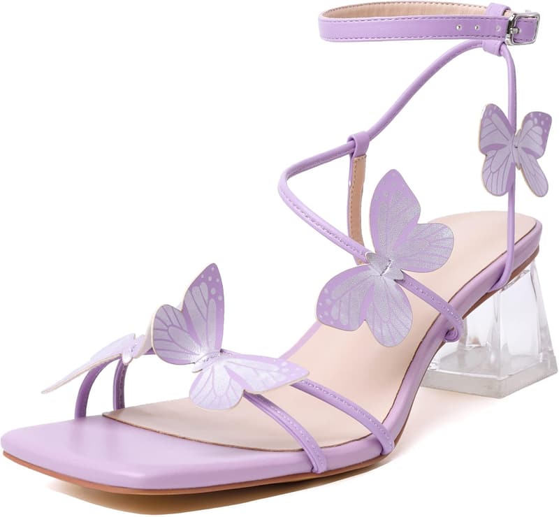 Women's Chunky Block Heeled Sandals with Ankle Strap