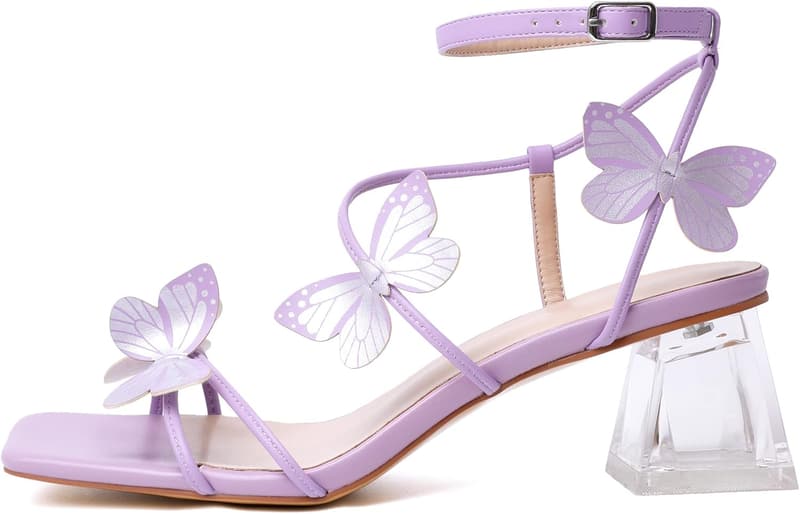 Women's Chunky Block Heeled Sandals with Ankle Strap