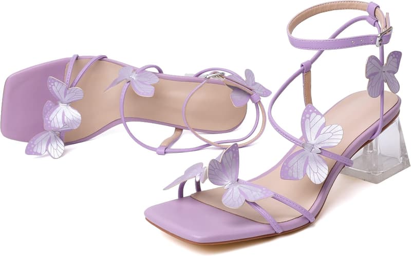 Women's Chunky Block Heeled Sandals with Ankle Strap