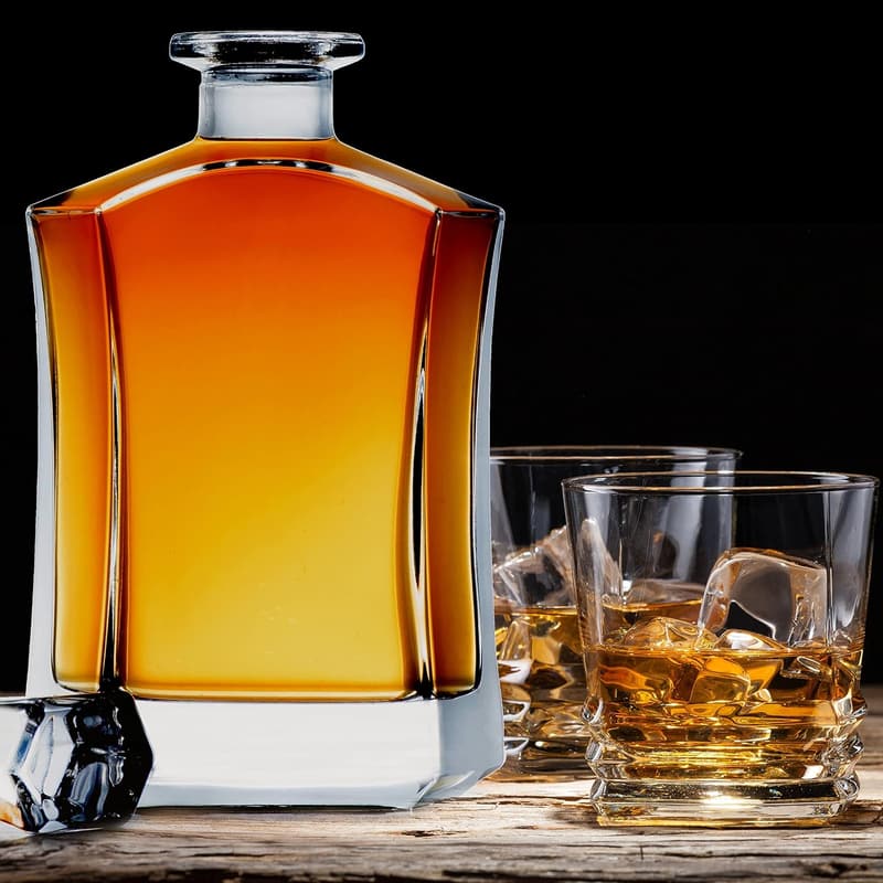Capitol Whiskey Decanter with Airtight Glass Stopper - 24 oz