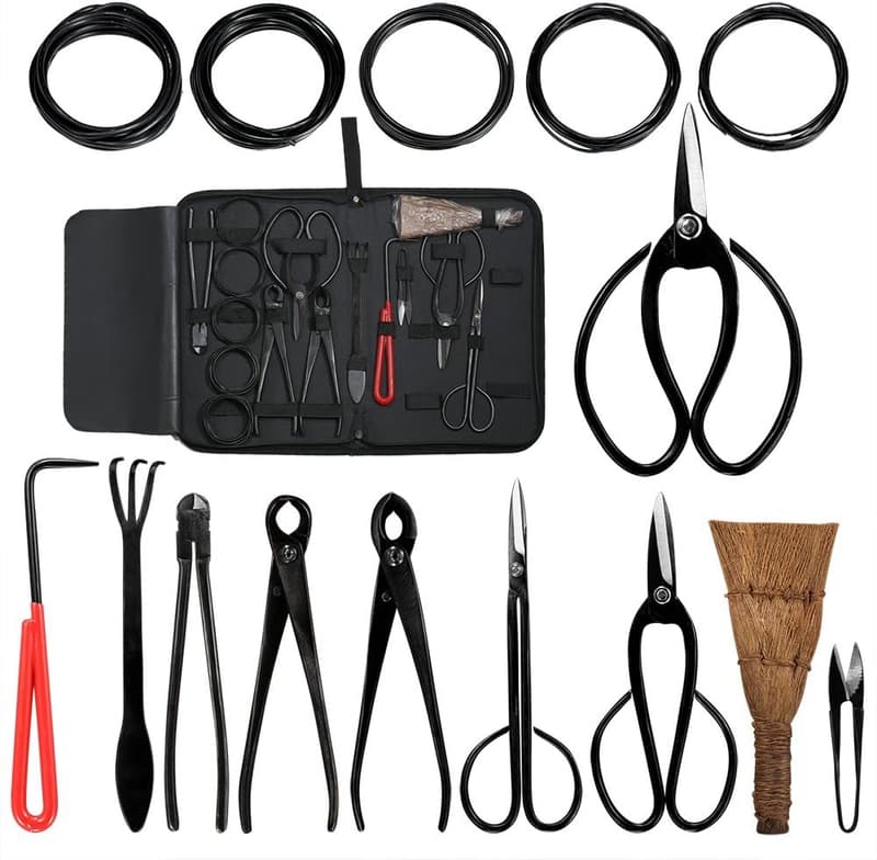 Bonsai Tool Kit - 10 PCS Carbon Steel Gardening Tools Set