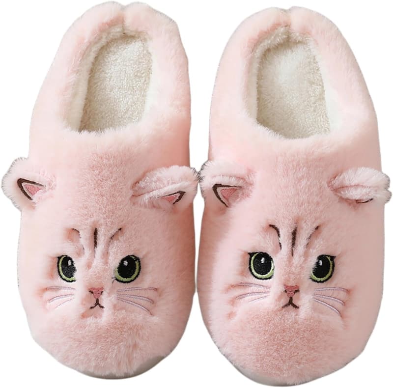 Women's Cat Plush Slippers - Soft & Comfortable Home Shoes