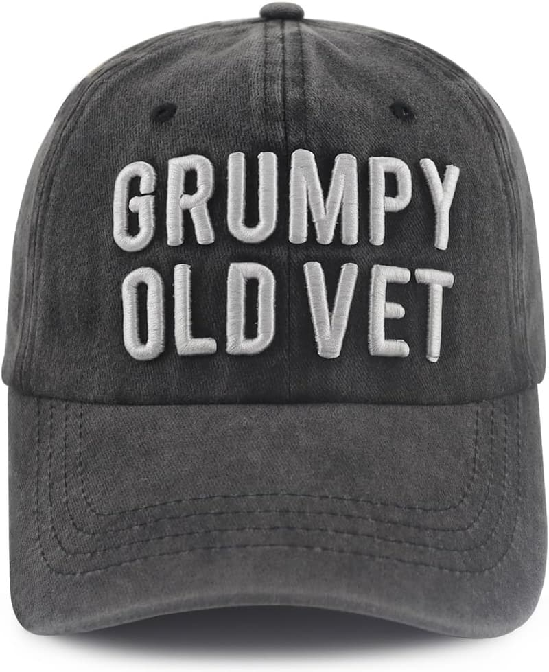 Adjustable Cotton Embroidered Grumpy Vet Baseball Cap