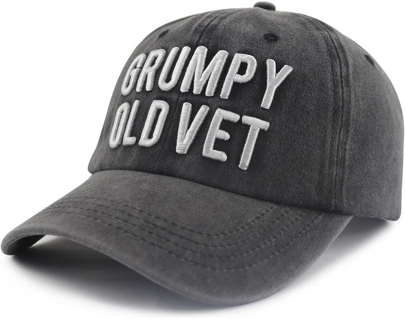 Adjustable Cotton Embroidered Grumpy Vet Baseball Cap