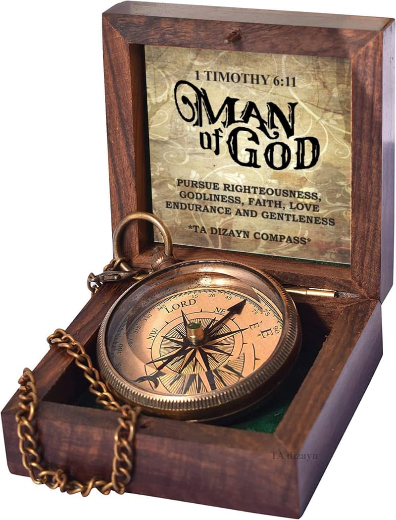 Jeremiah 29:11 Engraved Brass Compass - Christian Gifts for Kids