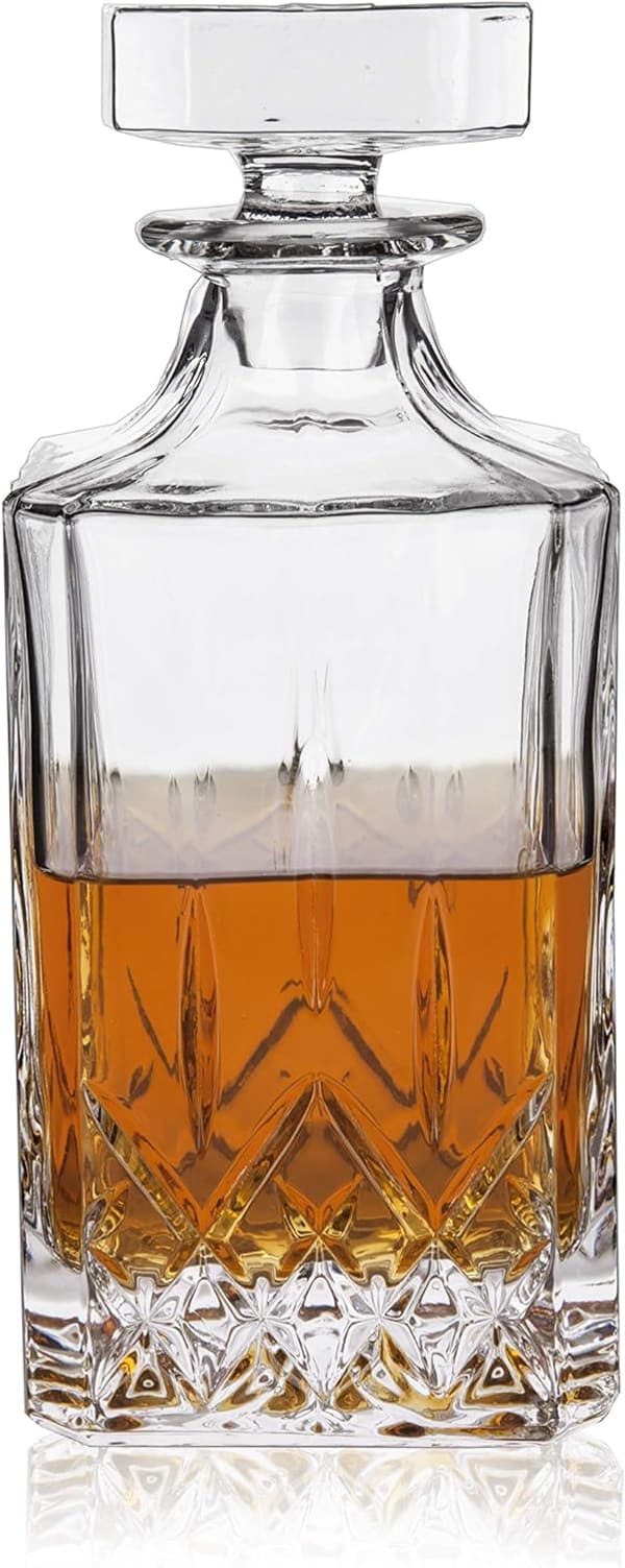 Crystal 30 oz Liquor Decanter for Whisky & Bourbon Lovers