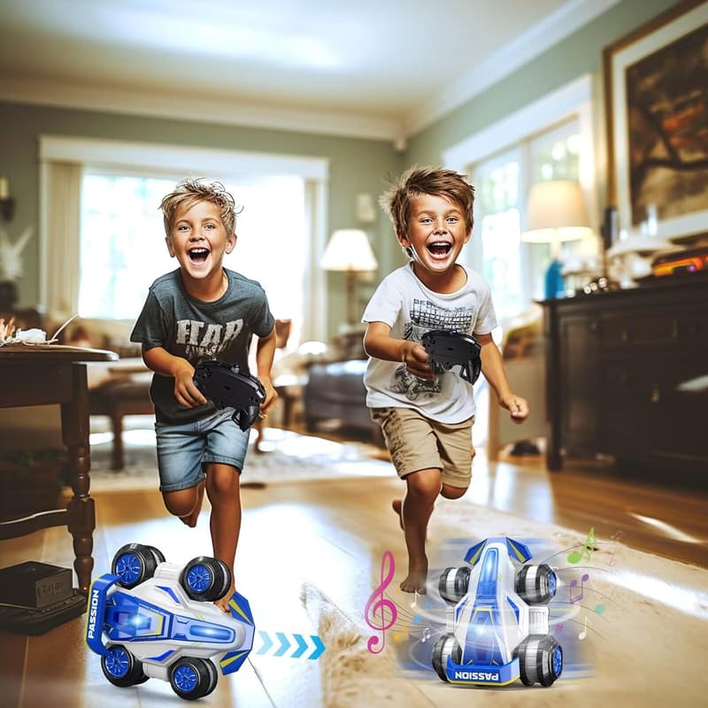 Anti-Gravity Stunt RC Car with Lights & Music - Birthday Gift for Boys 6-12