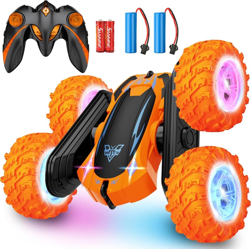 LED Remote Control Stunt Car - 2.4GHz Off-Road Gift for Kids 3-12