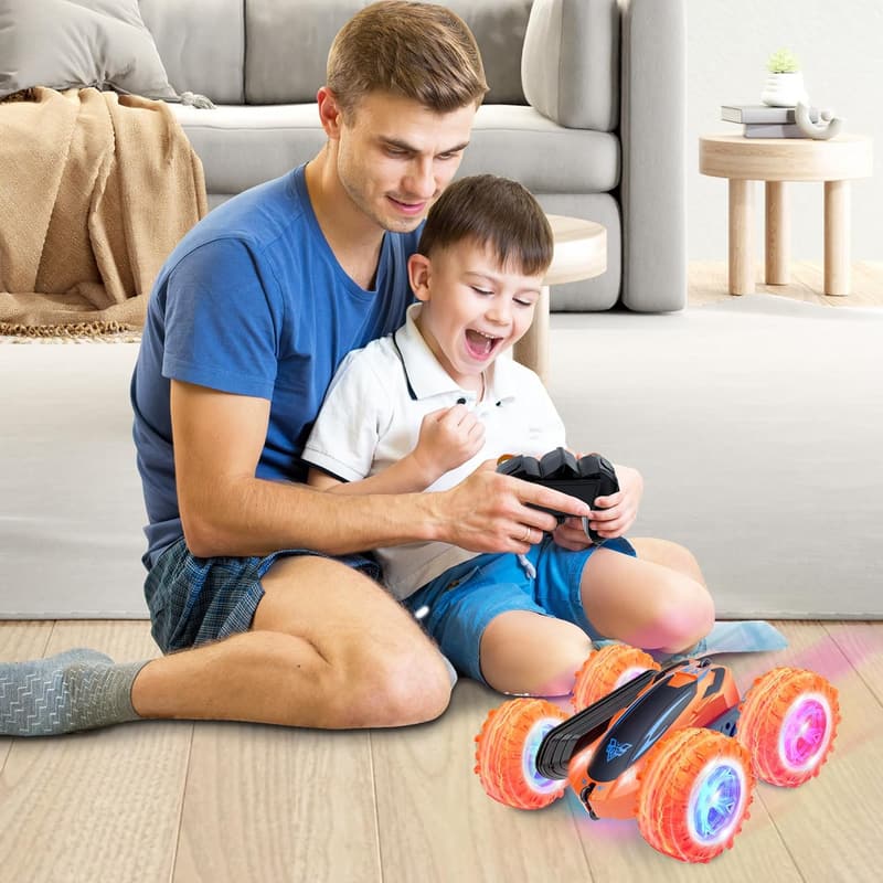 LED Remote Control Stunt Car - 2.4GHz Off-Road Gift for Kids 3-12