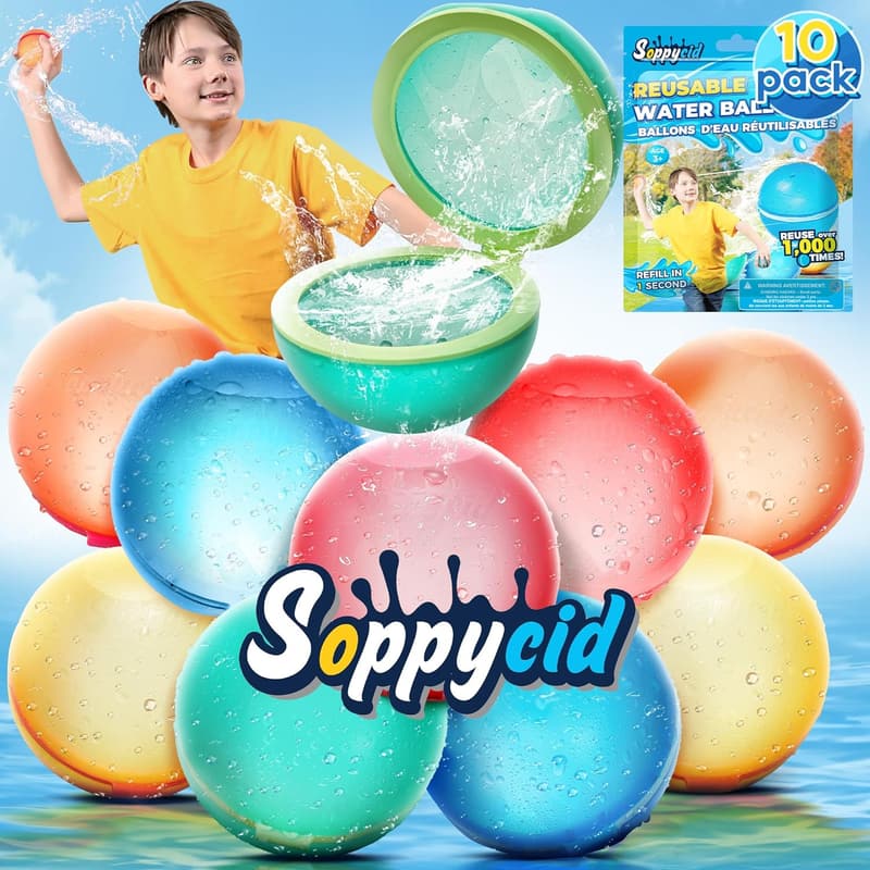 Reusable Magnetic Water Balloons - Quick Fill & Self-Sealing - 12 Pcs